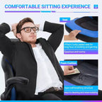 Chaise de jeu Bestier, chaise pivotante d'ordinateur en cuir PU avec soutien lombaire, dossier réglable et accoudoir rabattable pour chaise de bureau à domicile