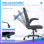 Chaise de jeu Bestier, chaise pivotante d'ordinateur en cuir PU avec soutien lombaire, dossier réglable et accoudoir rabattable pour chaise de bureau à domicile