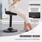 Chaise active VEVOR avec poignée, réglable en hauteur (24,6-34,4), chaise oscillante en tissu élastique et mousse de 45 mm, angle d'inclinaison de 8°, 12-18 ans, noire