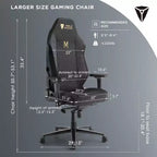 Chaise de jeu AMERLIFE, ergonomique, avec support lombaire, appui-tête et accoudoirs 4D pour ordinateur