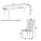 Ensemble de salle à manger extensible Whisen 7 pièces 198,4 cm avec 6 chaises rembourrées