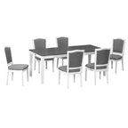 Ensemble de salle à manger extensible Whisen 7 pièces 198,4 cm avec 6 chaises rembourrées