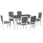 Ensemble de salle à manger extensible Whisen 7 pièces 198,4 cm avec 6 chaises rembourrées