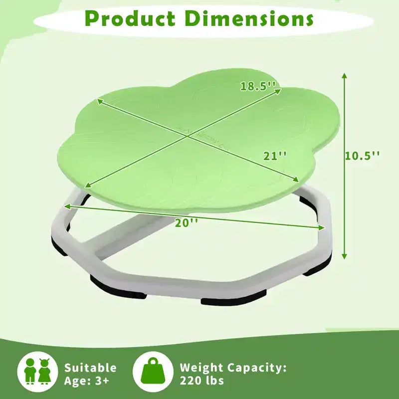 Costway Chaise Pivotante Sensorielle pour Enfants avec Base Métallique Antidérapante pour Enfants Autistes Intérieur Extérieur Bleu/Rouge Éléphant