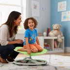 Costway Chaise Pivotante Sensorielle pour Enfants avec Base Métallique Antidérapante pour Enfants Autistes Intérieur Extérieur Bleu/Rouge Éléphant