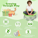 Costway Chaise Pivotante Sensorielle pour Enfants avec Base Métallique Antidérapante pour Enfants Autistes Intérieur Extérieur Bleu/Rouge Éléphant