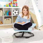 Costway Chaise Pivotante Sensorielle pour Enfants avec Base Métallique Antidérapante pour Enfants Autistes Intérieur Extérieur Bleu/Rouge Éléphant