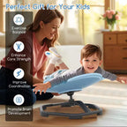 Costway Chaise Pivotante Sensorielle pour Enfants avec Base Métallique Antidérapante pour Enfants Autistes Intérieur Extérieur Bleu/Rouge Éléphant