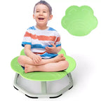 Costway Chaise Pivotante Sensorielle pour Enfants avec Base Métallique Antidérapante pour Enfants Autistes Intérieur Extérieur Bleu/Rouge Éléphant