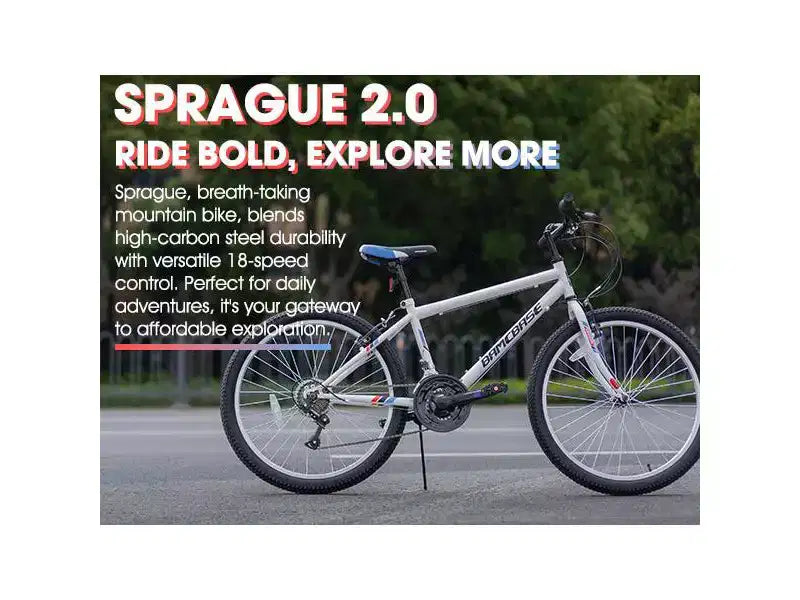 BAMCBASE 24 26 Vélo de montagne, cadre en acier à haute teneur en carbone 18 vitesses, VTT de sport pour adulte
