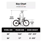 BAMCBASE 24 26 Vélo de montagne, cadre en acier à haute teneur en carbone 18 vitesses, VTT de sport pour adulte