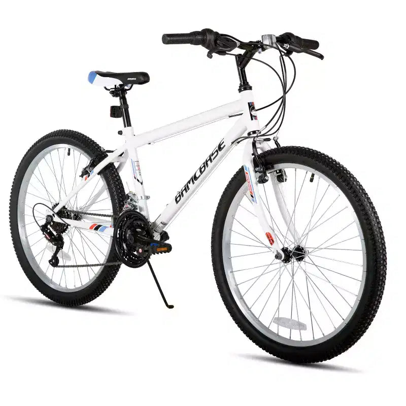 BAMCBASE 24 26 Vélo de montagne, cadre en acier à haute teneur en carbone 18 vitesses, VTT de sport pour adulte