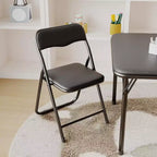 Table et chaises pliantes rembourrées 3 pièces, coussin souple en PU, cadre en métal, ensemble de table et chaises d'activités pour enfants pour la garderie et la salle de classe, noir