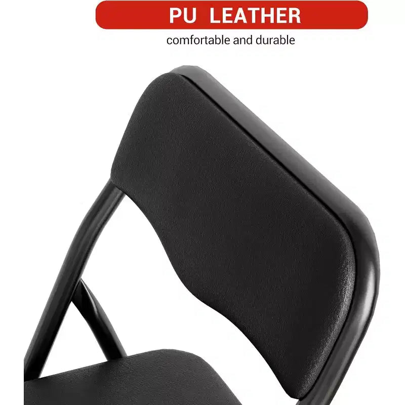 Table et chaises pliantes rembourrées 3 pièces, coussin souple en PU, cadre en métal, ensemble de table et chaises d'activités pour enfants pour la garderie et la salle de classe, noir
