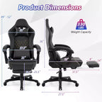 Chaise de jeu Costway avec repose-pieds Fauteuil d'ordinateur de jeu vidéo ergonomique avec appui-tête