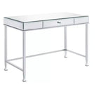 HomeRoots 42 Clear and Silver Mirrored Writing Desk