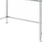 HomeRoots Bureau en verre miroir transparent et argent 42 po