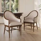 Christopher Knight Home James Chaise de salle à manger moderne du milieu du siècle en sergé avec dossier incurvé (Lot de 2)