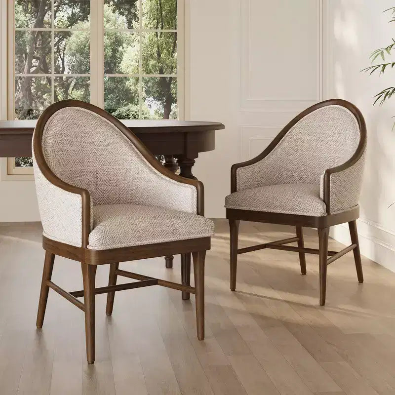 Christopher Knight Home James Chaise de salle à manger moderne du milieu du siècle en sergé avec dossier incurvé (Lot de 2)