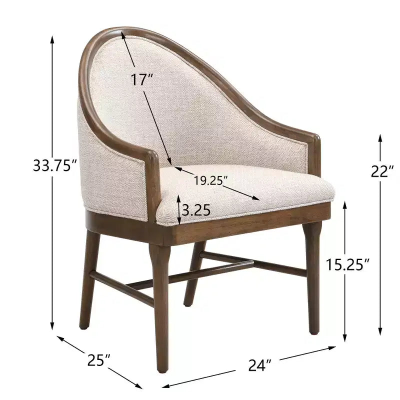Christopher Knight Home James Chaise de salle à manger moderne du milieu du siècle en sergé avec dossier incurvé (Lot de 2)