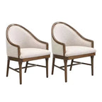 Christopher Knight Home James Chaise de salle à manger moderne du milieu du siècle en sergé avec dossier incurvé (Lot de 2)