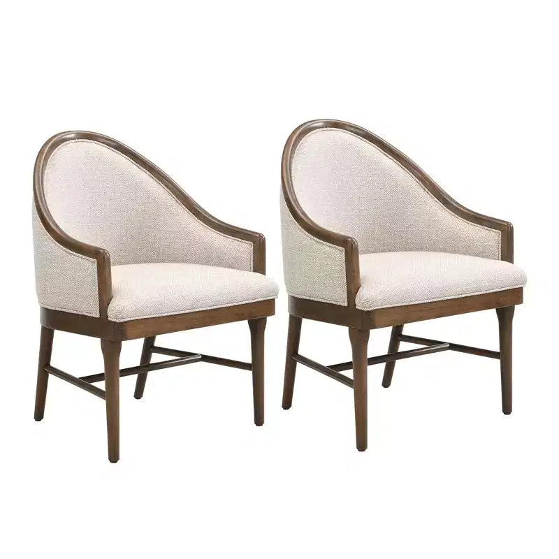 Christopher Knight Home James Chaise de salle à manger moderne du milieu du siècle en sergé avec dossier incurvé (Lot de 2)