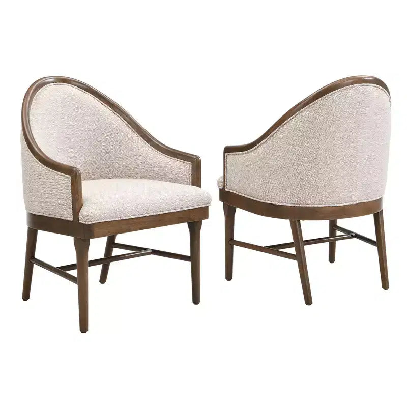 Christopher Knight Home James Chaise de salle à manger moderne du milieu du siècle en sergé avec dossier incurvé (Lot de 2)