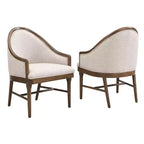 Christopher Knight Home James Chaise de salle à manger moderne du milieu du siècle en sergé avec dossier incurvé (Lot de 2)