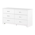 HomeStock 6.75 in.H Particle Board Horizontal Dressers with 6 - Drawers in White Finish