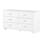 HomeStock 6.75 in.H Particle Board Horizontal Dressers with 6 - Drawers in White Finish