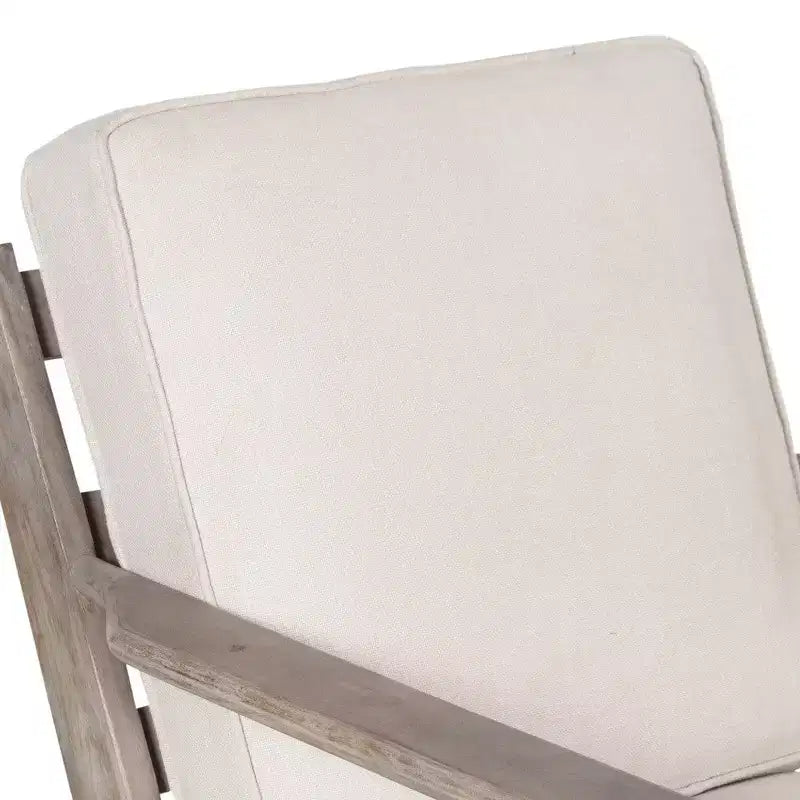 Fauteuil d'appoint Royal Hampton en bois de manguier fait main avec assise rembourrée et pieds inclinés
