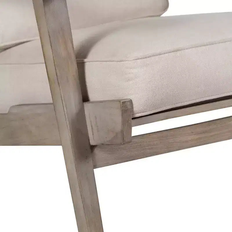 Fauteuil d'appoint Royal Hampton en bois de manguier fait main avec assise rembourrée et pieds inclinés