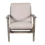 Fauteuil d'appoint Royal Hampton en bois de manguier fait main avec assise rembourrée et pieds inclinés