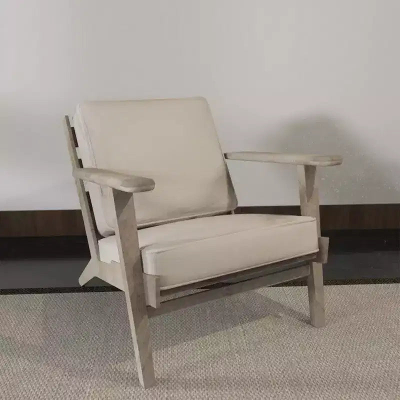 Fauteuil d'appoint Royal Hampton en bois de manguier fait main avec assise rembourrée et pieds inclinés