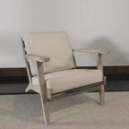 Fauteuil d'appoint Royal Hampton en bois de manguier fait main avec assise rembourrée et pieds inclinés