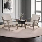 Fauteuil d'appoint Royal Hampton en bois de manguier fait main avec assise rembourrée et pieds inclinés