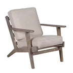 Fauteuil d'appoint Royal Hampton en bois de manguier fait main avec assise rembourrée et pieds inclinés
