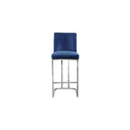 Meridian Furniture, Tabouret en velours bleu marine Heidi