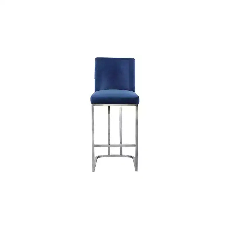 Meridian Furniture, Tabouret en velours bleu marine Heidi