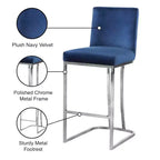 Meridian Furniture, Tabouret en velours bleu marine Heidi