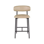 Meridian Furniture, Tabouret de comptoir Lupita en cuir végétalien tanné, lot de 2