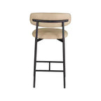 Meridian Furniture, Tabouret de comptoir Lupita en cuir végétalien tanné, lot de 2