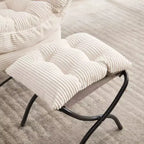 Fauteuil de salon moderne Zeus et Ruta rembourré avec accoudoirs, poche latérale et pouf assorti