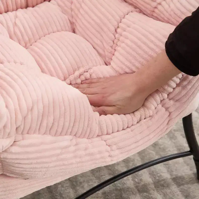 Fauteuil de salon moderne Zeus et Ruta rembourré avec accoudoirs, poche latérale et pouf assorti