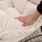 Fauteuil de salon moderne Zeus et Ruta rembourré avec accoudoirs, poche latérale et pouf assorti