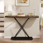 Bekrvio 47.4 Console de ferme – Table d'entrée rustique avec cadre en métal noir | Table de canapé étroite pour salon, couloir, hall d'entrée