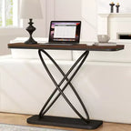 Bekrvio 47.4 Console de ferme – Table d'entrée rustique avec cadre en métal noir | Table de canapé étroite pour salon, couloir, hall d'entrée