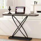 Bekrvio 47.4 Console de ferme – Table d'entrée rustique avec cadre en métal noir | Table de canapé étroite pour salon, couloir, hall d'entrée