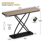 Bekrvio 47.4 Console de ferme – Table d'entrée rustique avec cadre en métal noir | Table de canapé étroite pour salon, couloir, hall d'entrée