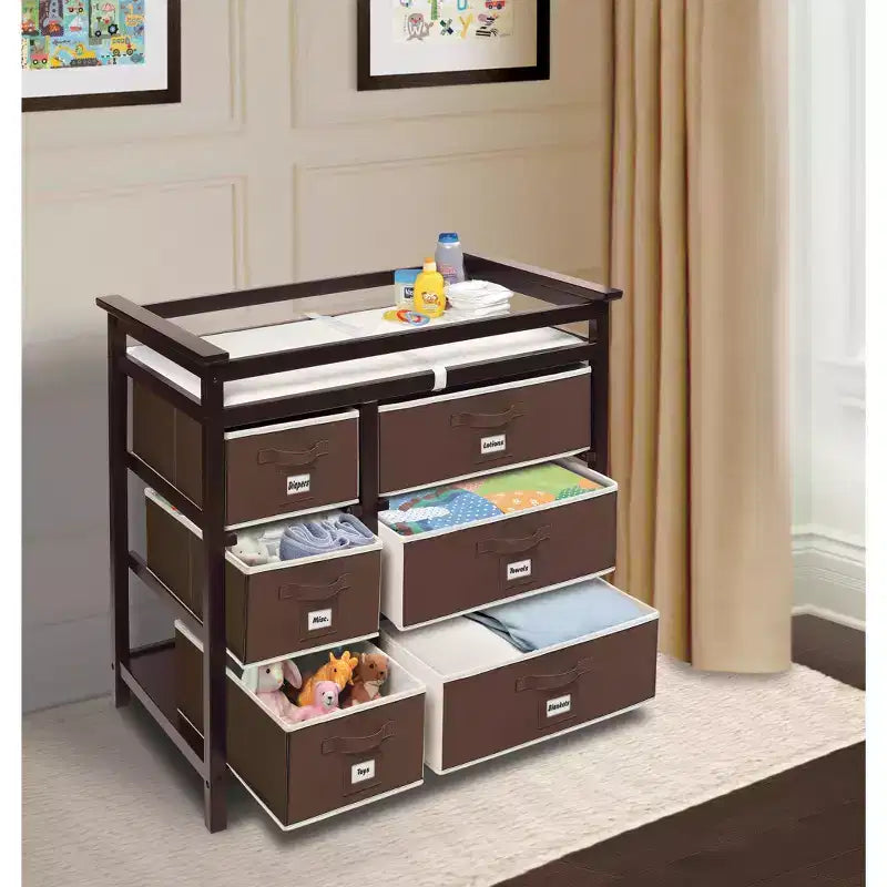 Table à langer moderne avec six paniers